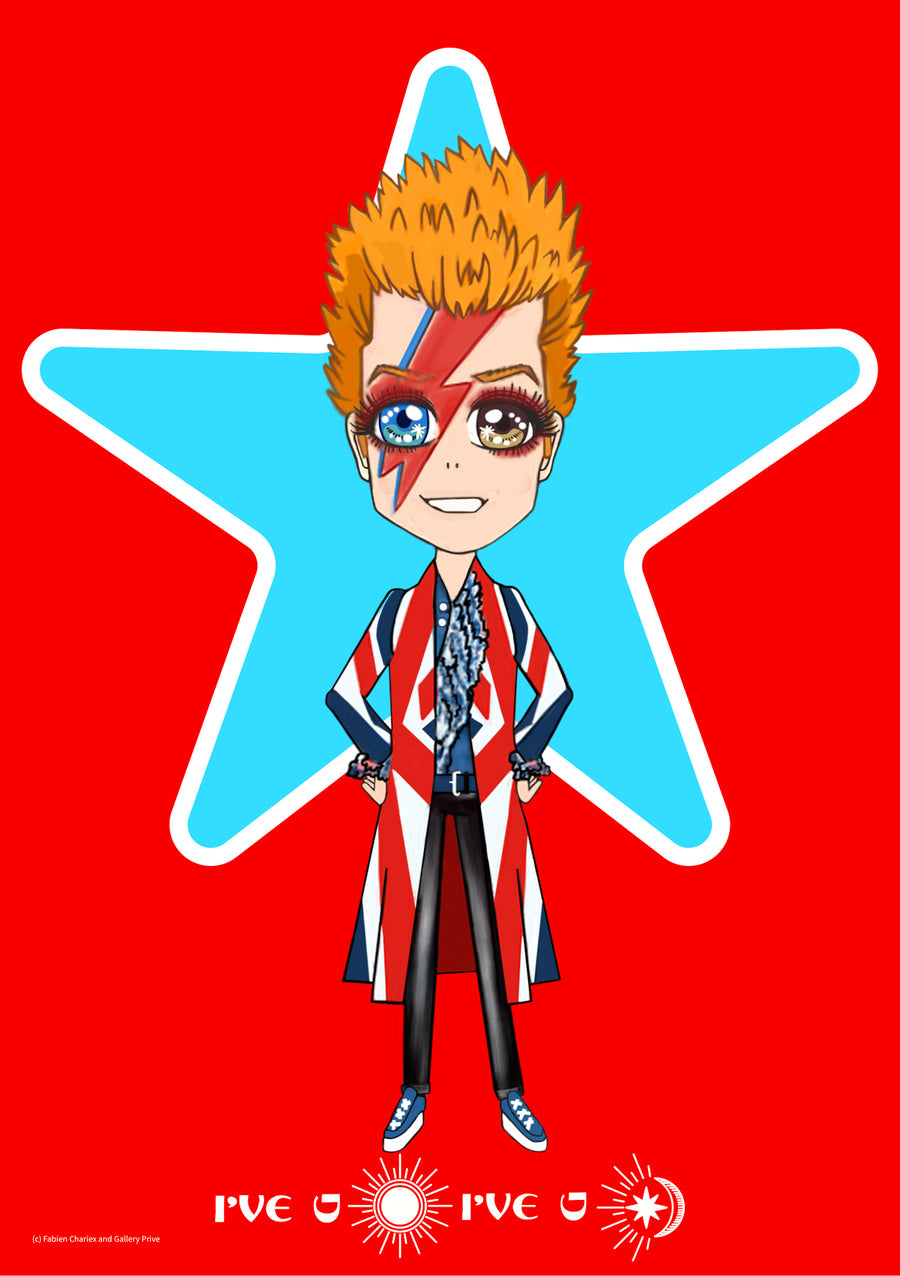 Electric Starman, David Bowie manga-inspired artwork by Hiren Kothari and Maria Sokolyanskaya
