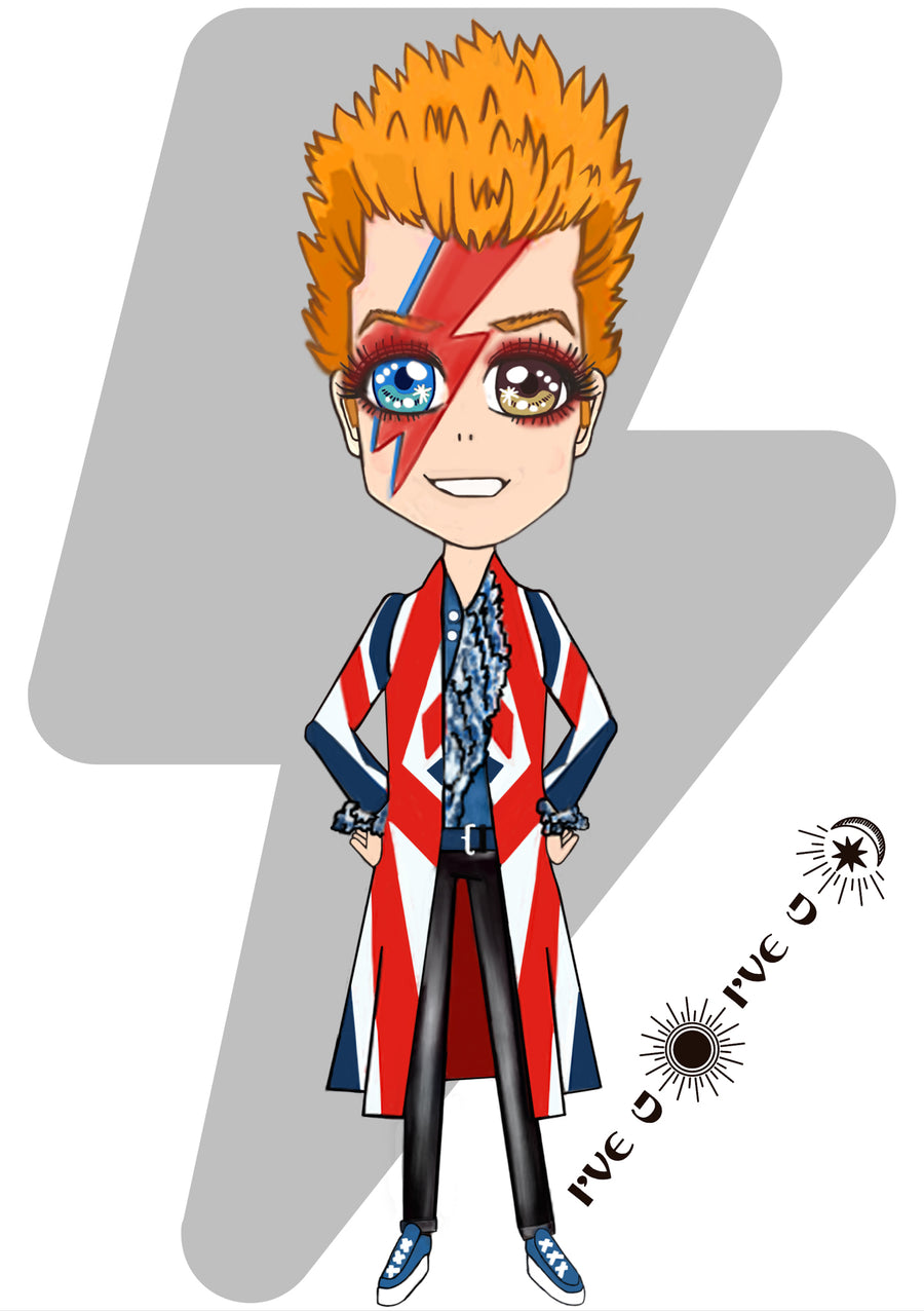 Silver Lightning, David Bowie manga-inspired artwork by Hiren Kothari and Maria Sokolyanskaya