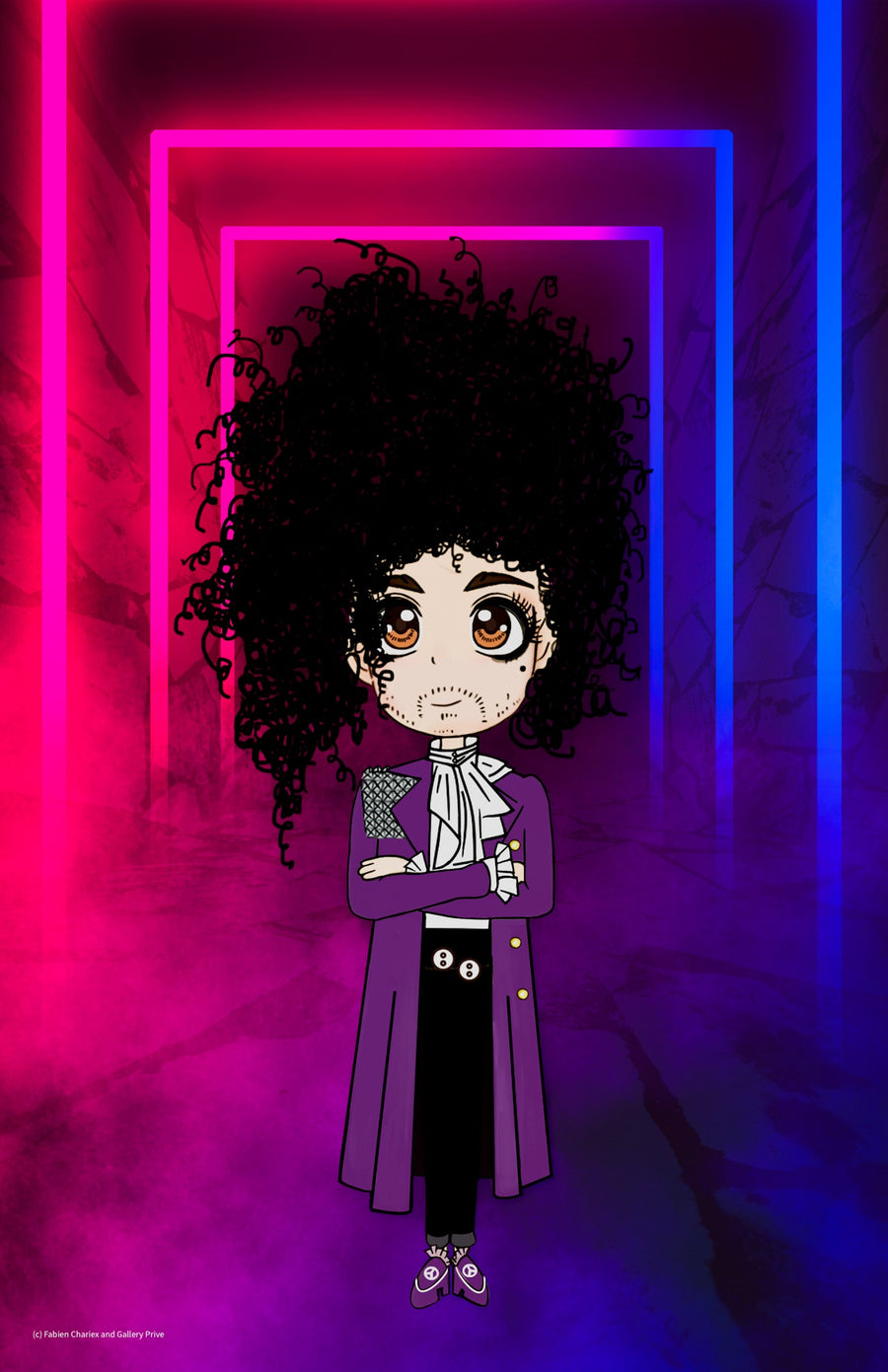 Purple Portals, Prince manga-inspired artwork by Hiren Kothari and Maria Sokolyanskaya