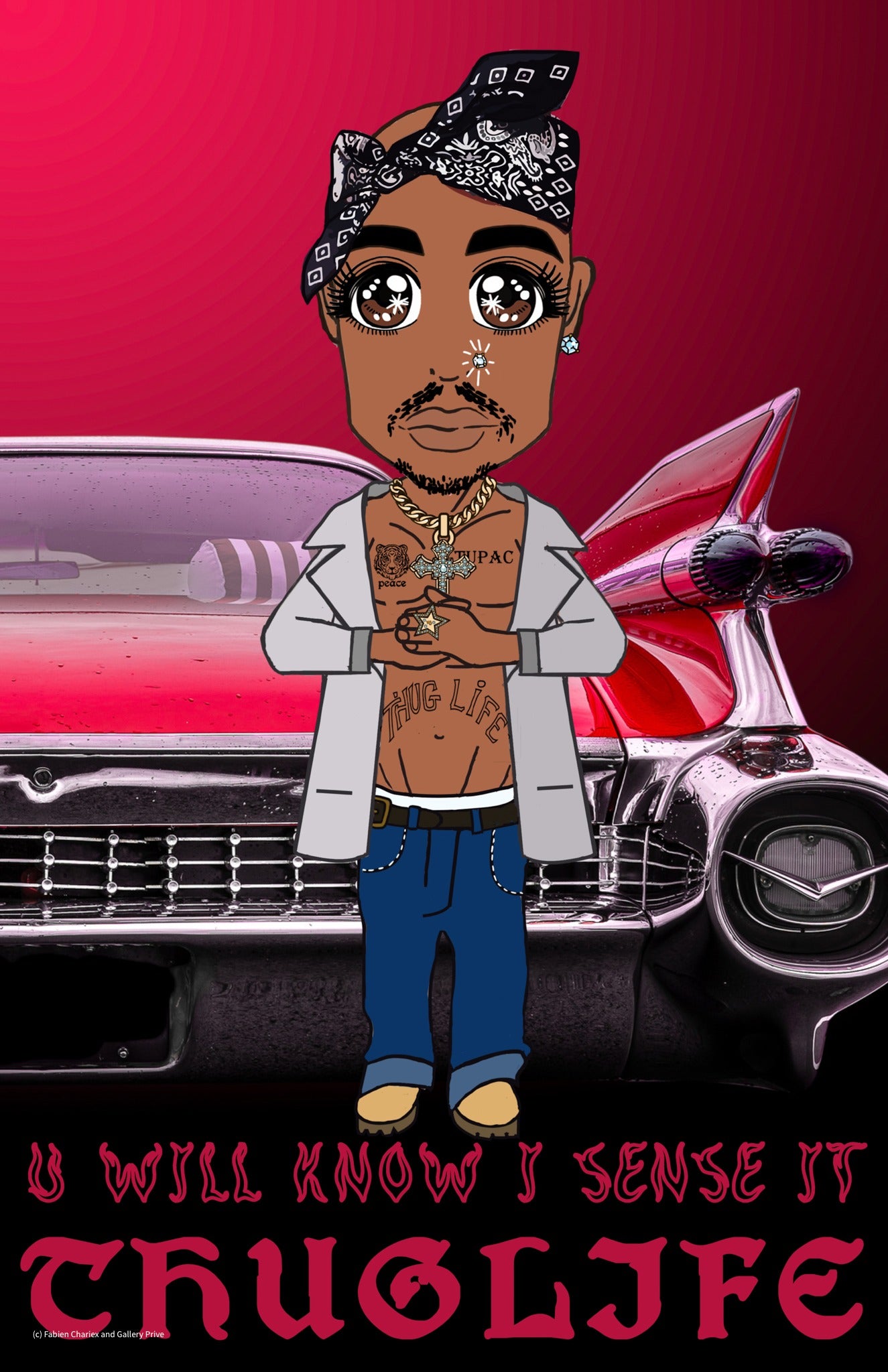 Crimson Cadillac — manga-inspired fine art print by Gallery Privé